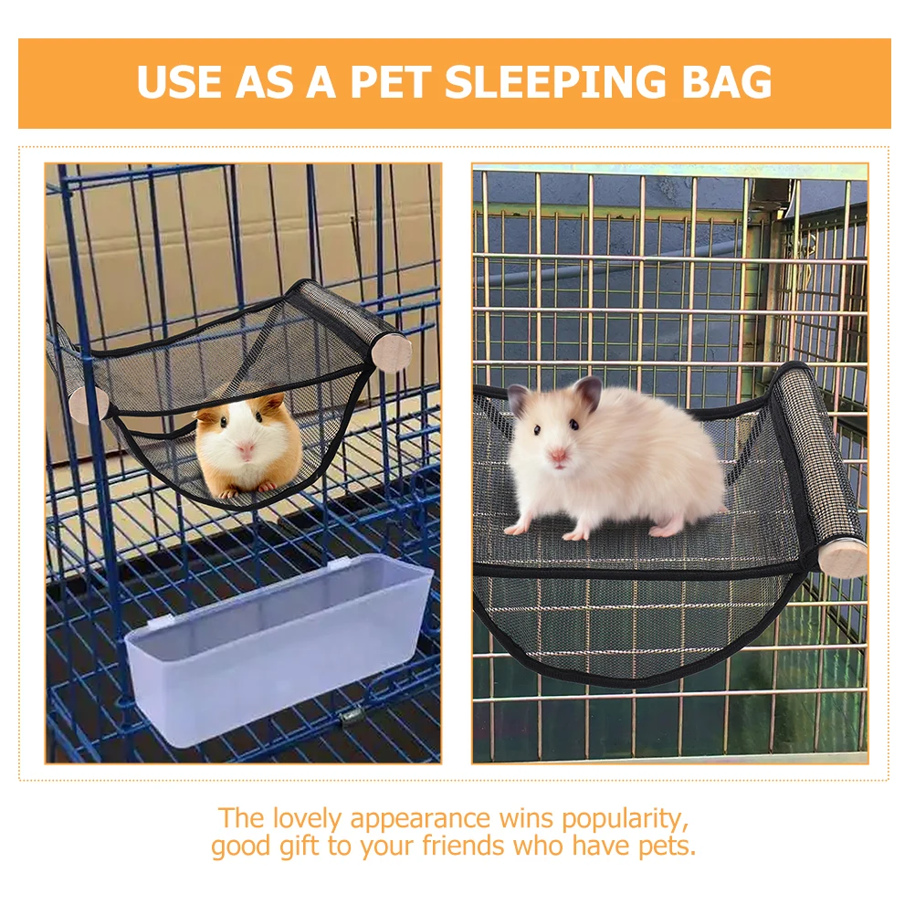 

Breathable Suspension Nest Small Pet Hammock Cat Wall Shelves Ferret Hammock Black Color Guinea Pig Accessories Hamster Bed