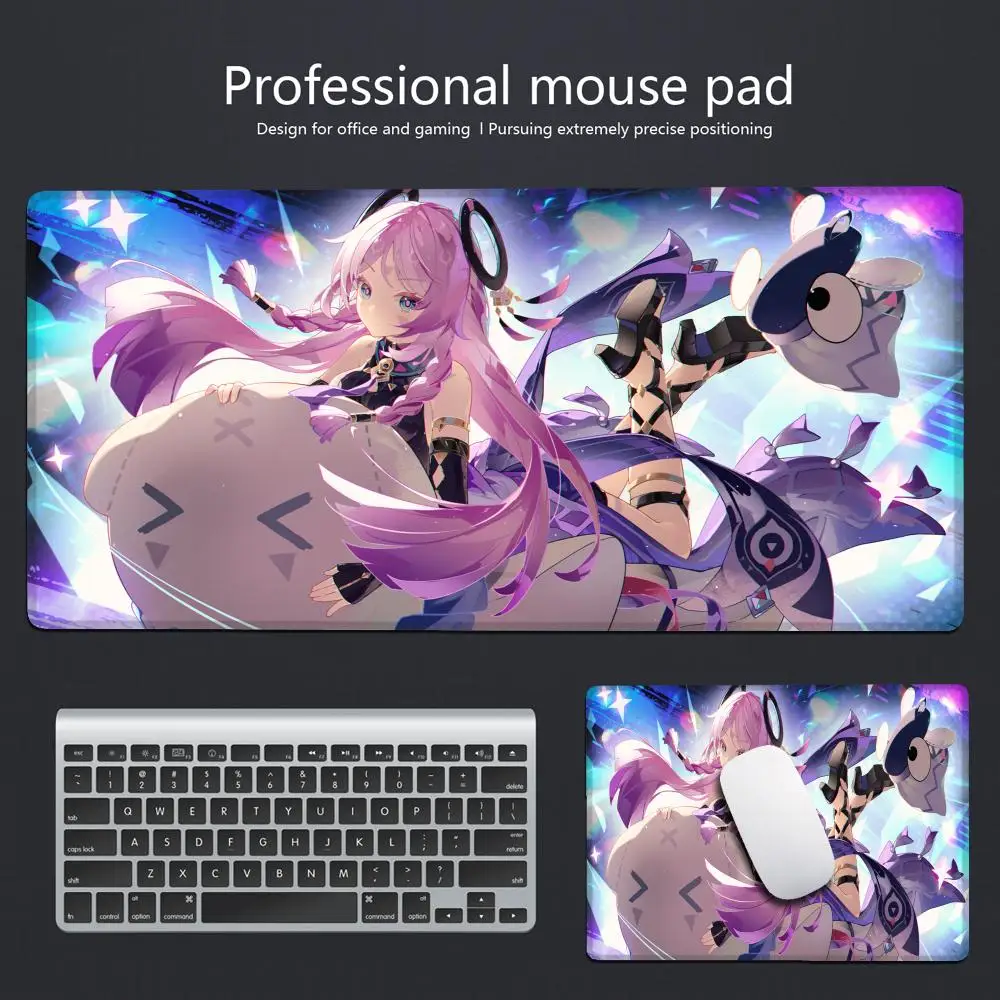 لوحة الماوس 900x400 أنيمي ألعاب لوحة المفاتيح كمبيوتر محمول Genshin Impact Citlali لطيف مكتب ماوس حصيرة الكمبيوتر الوردي الأرجواني Kawaii فتاة ماوس
