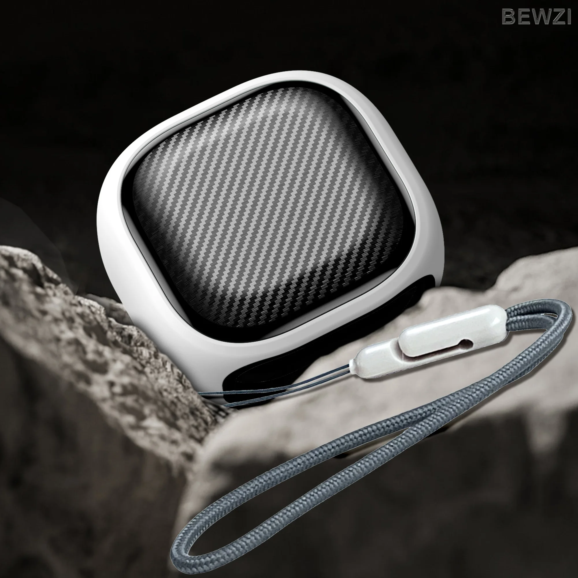 Schutzhülle für Samsung Galaxy Buds FE, Buds Pro, Buds2, Buds2 Pro, stilvolle Schutzhülle mit Faserstreifen und Trageband