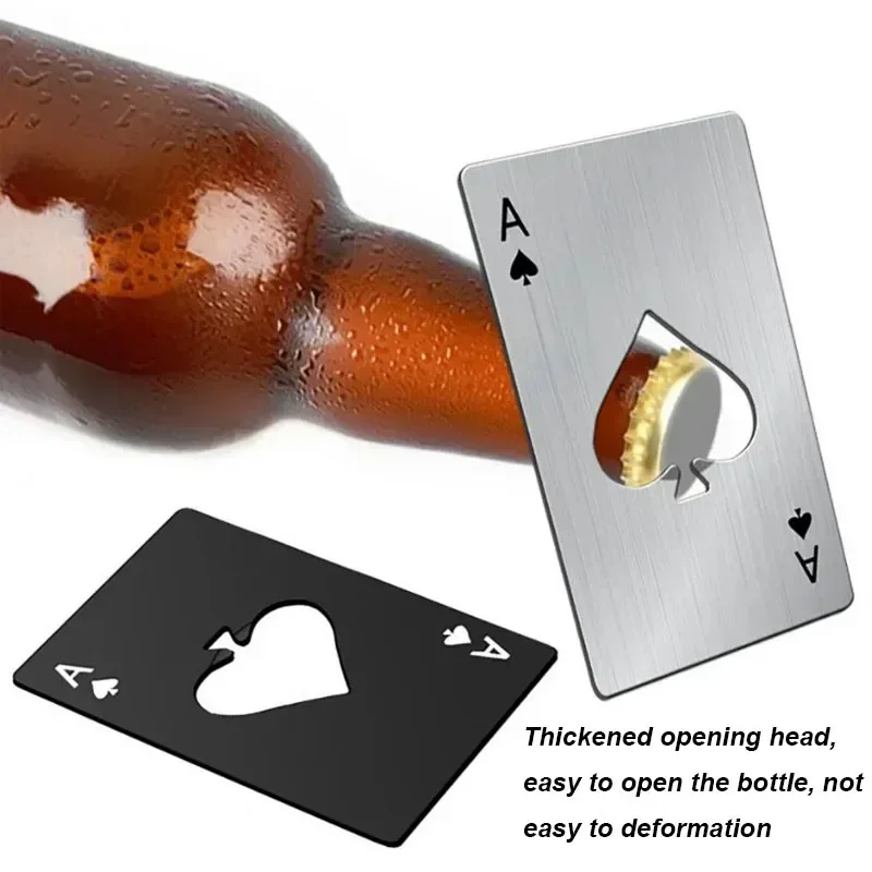 Playing Card Bottle Opener Stainless Steel Portable Beer Bottle Can Lid Metal Opener for Wedding BirthdayParty Can Opener Gadget