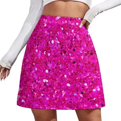 Fuchsia Pink Glitter Mini Skirt skirts for woman Korean skirts womens skirts Woman skirts