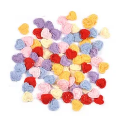 50pcs 17x15mm 6colors Heart Embroideried Patches Sewing Accessories Appliques DIY Clothes Bag Headwear Decor Handmade Supplies