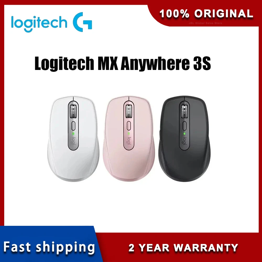 

Беспроводная Bluetooth-перезаряжаемая мышь Logitech MX Anywhere 3S, портативный офис для перекрестных устройств, оригинальное двухрежимное соединение SHIFT