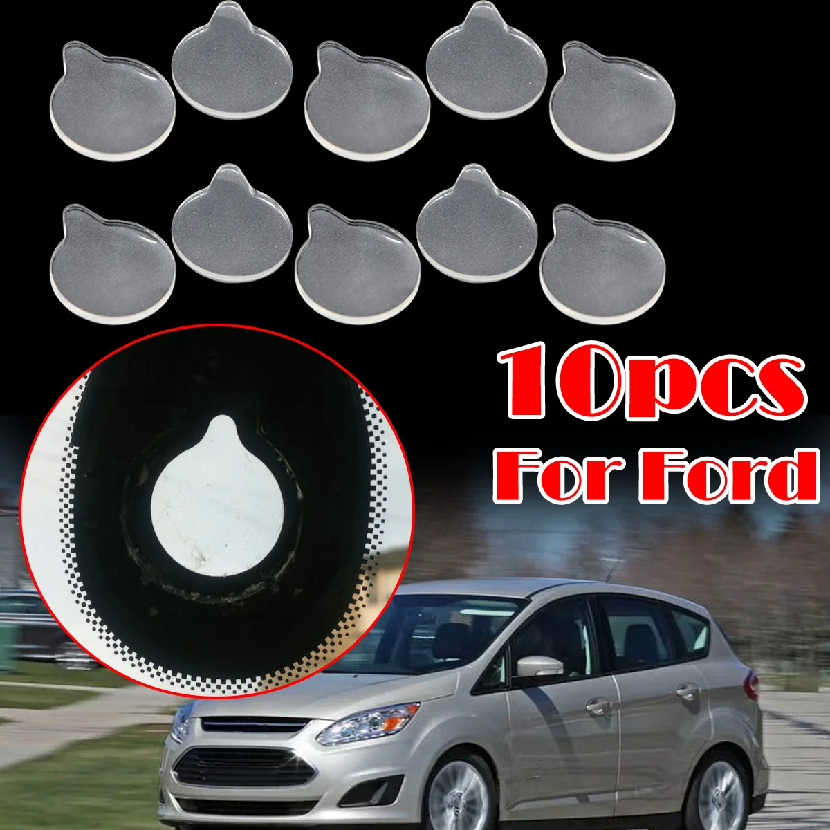 

10Pcs Rain Light Sensor Gel Pad For Ford C-max 2014 Grand C-Max Adhesive Film Silicone Cushion Windscreen Chip Repair Fix Tape