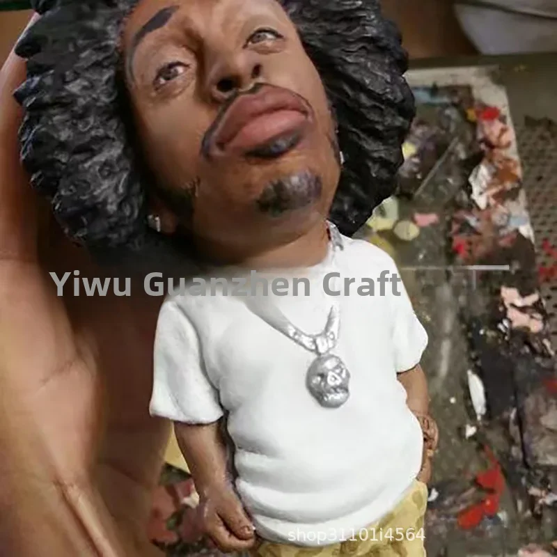 Cross-border rapper trendy hip-hop ornaments resin design doll home decoration character design