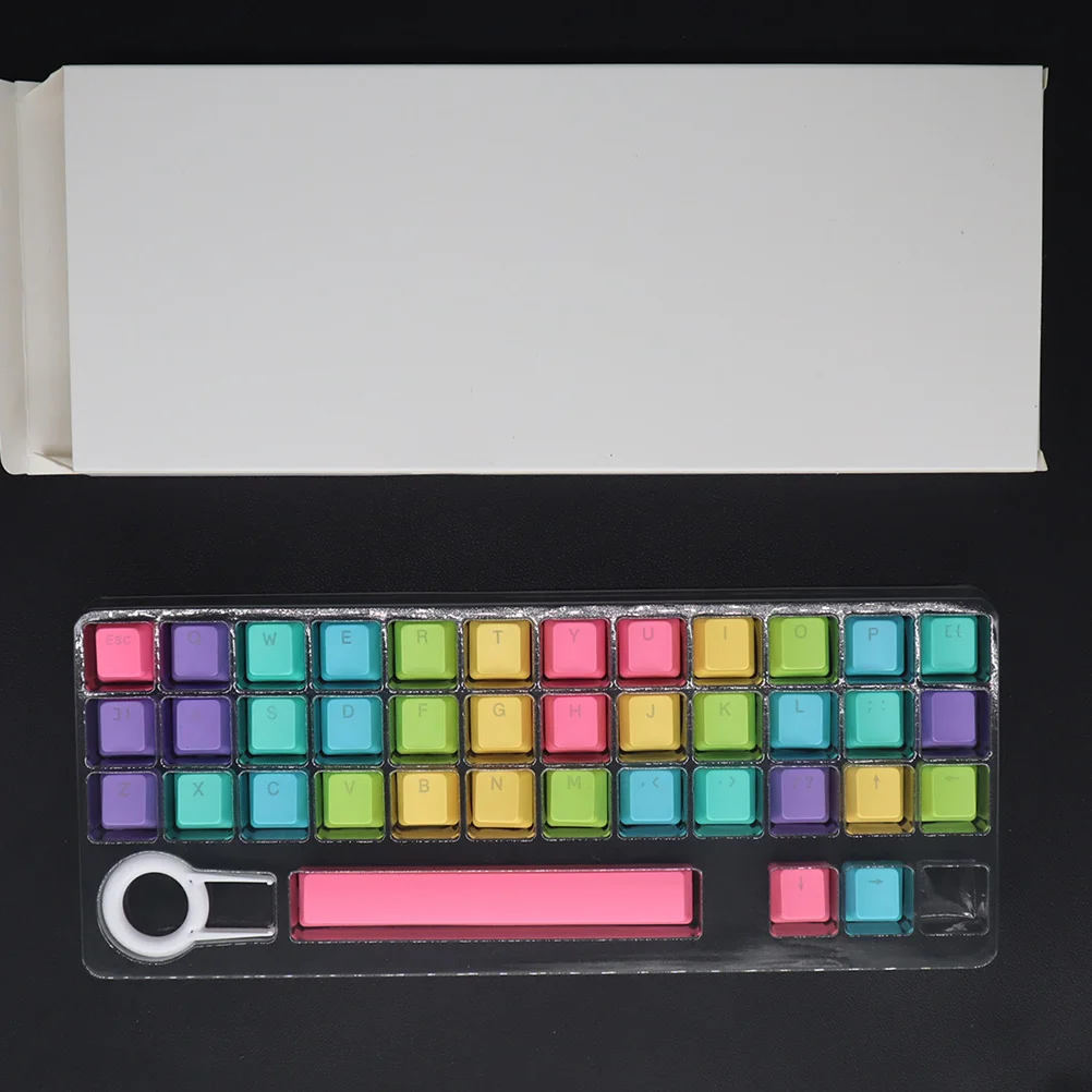 

1Set Rainbow Color Keycaps High-Quality Wear-Resistant Keyboard Caps Replacement for Gaming Typing Long Life Use