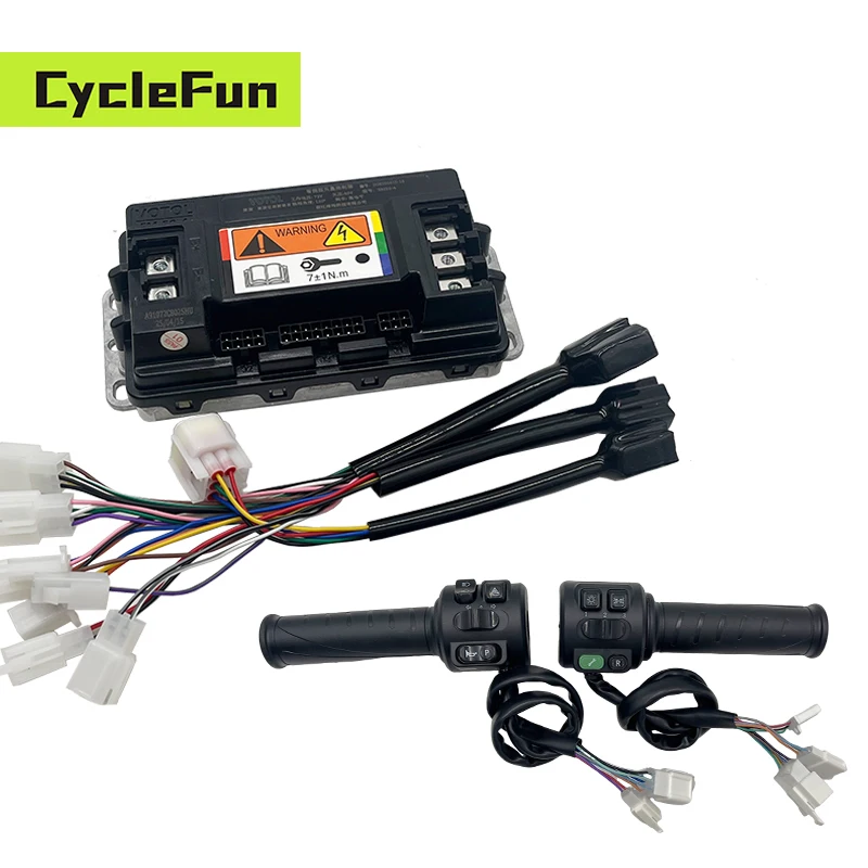 

Votol EM50-4 48v-72v 80A FOC BLDC Controller and Twist Throttle with Key for QS90 1000w 1500w PMSM Hub Motor Electric Scooter