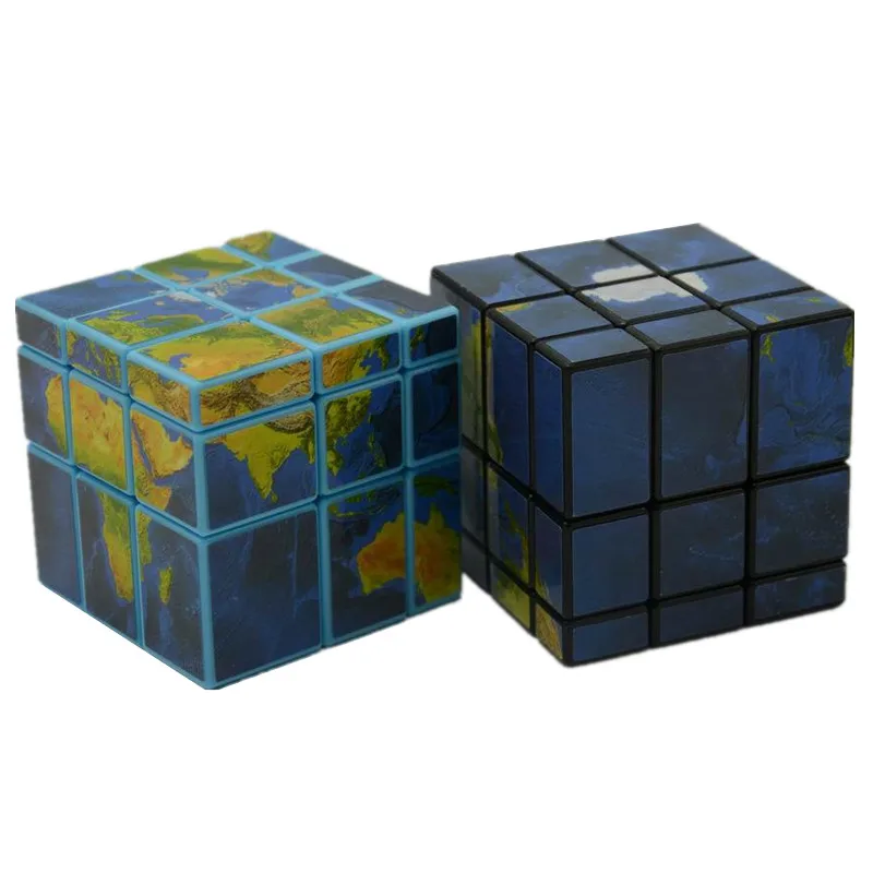 Lefun 3x3x3 Mirror Blocks Earth Map Sticker Magic Cube Puzzle Toy Speed Cube Cubo Magico Puzzles Antistress Toys