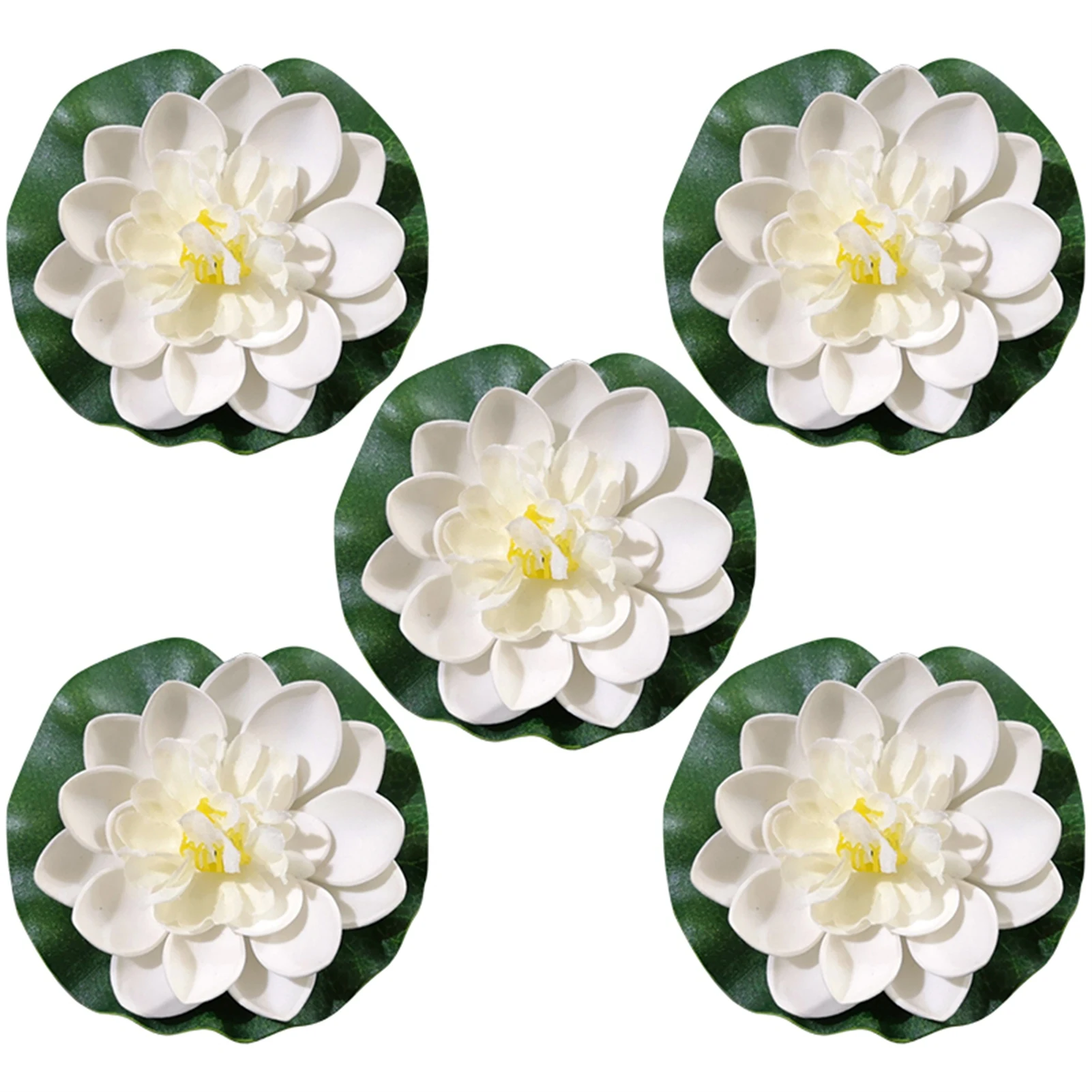 5pcs/set 10cm Artificial Lotus Flowers Bowl Aquarium Mini Floating Fake Water Lily Decor Plants For Fish Garden Tank Decoration