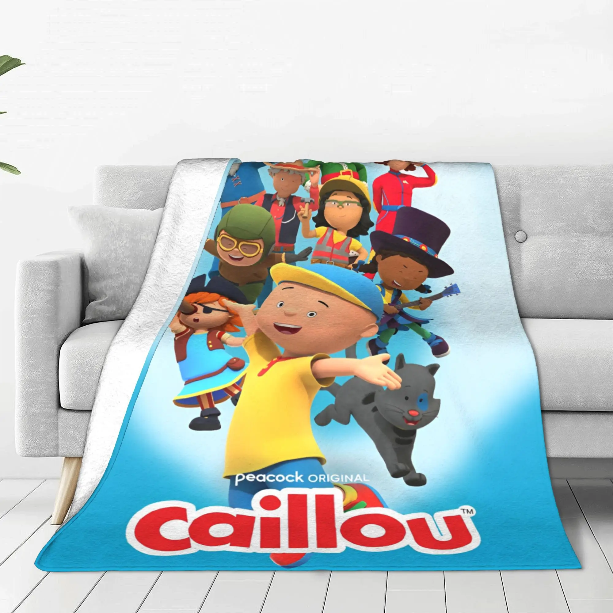 Caillou Cute Cartoon Coral Fleece Plush Throw Blankets Educational Children TV Blanket for Bed Car Warm Quilt