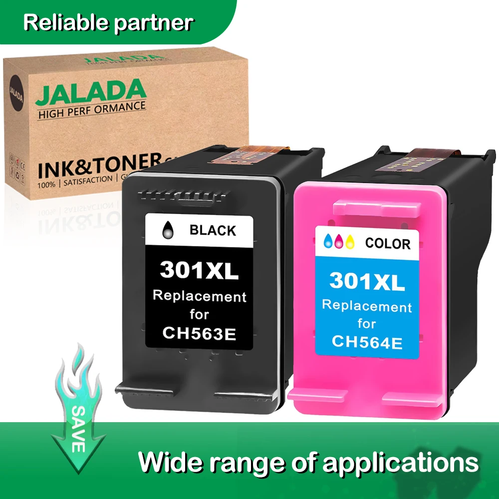 Jalada 301 Cartridge for HP 301 ink Cartridges Remanufactured for HP 301XL Deskjet 2050 1510 1050 1510 2000 2510 2540 3050a