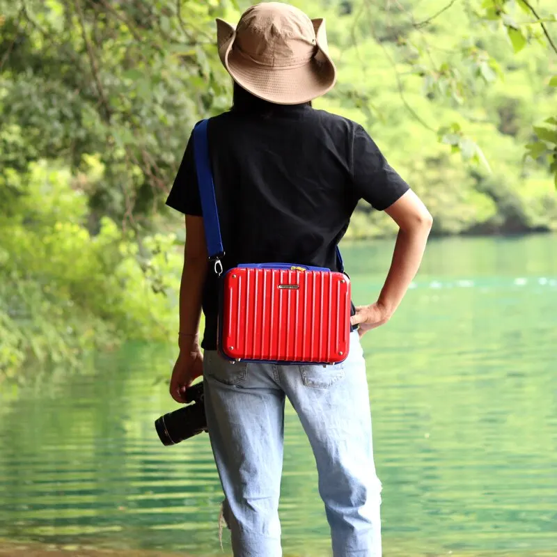 Hard Shell Camera Bag,Portable DSLR&Mirrorless Case with Strap,Multi-Color Waterproof Shoulder Box,Lens Protection Travel Pouch