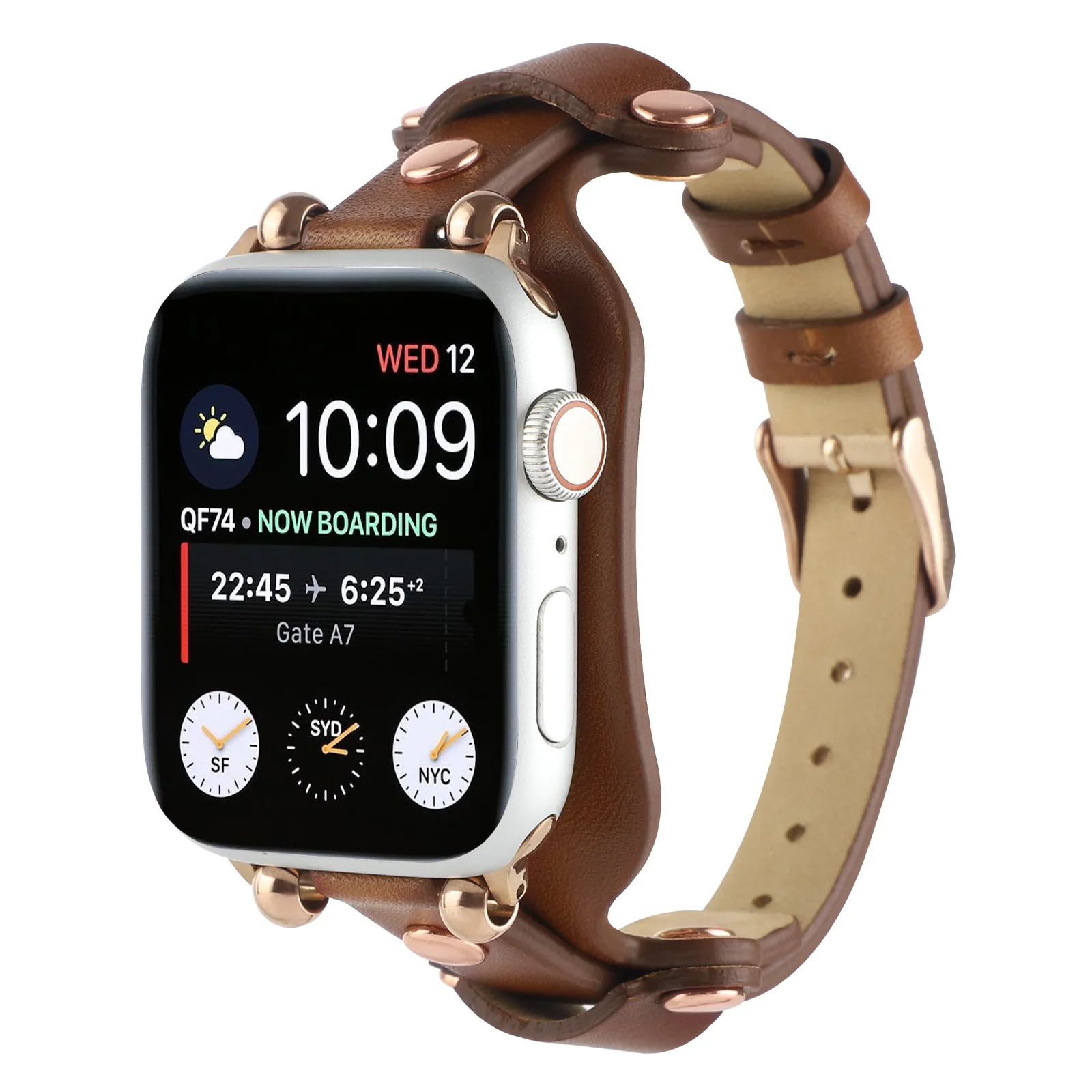 Leather strap For Apple iwatch 11/10/9/7/6/5/4 42mm 40mm 41mm 44mm 45mm  8Ultra 49mm Bracelet Bead Slimming watch band wristband