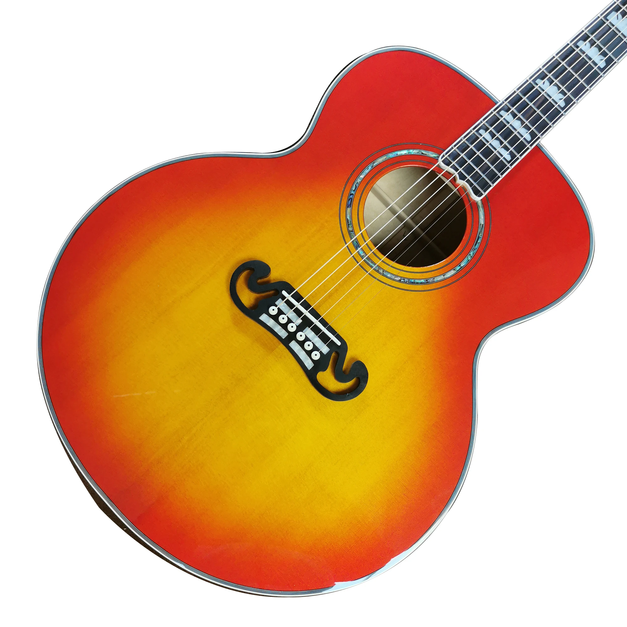 

Акустическая гитара J200, большая тумба из массива дерева, ель, Sunburst Flame Maple, 43 дюйма