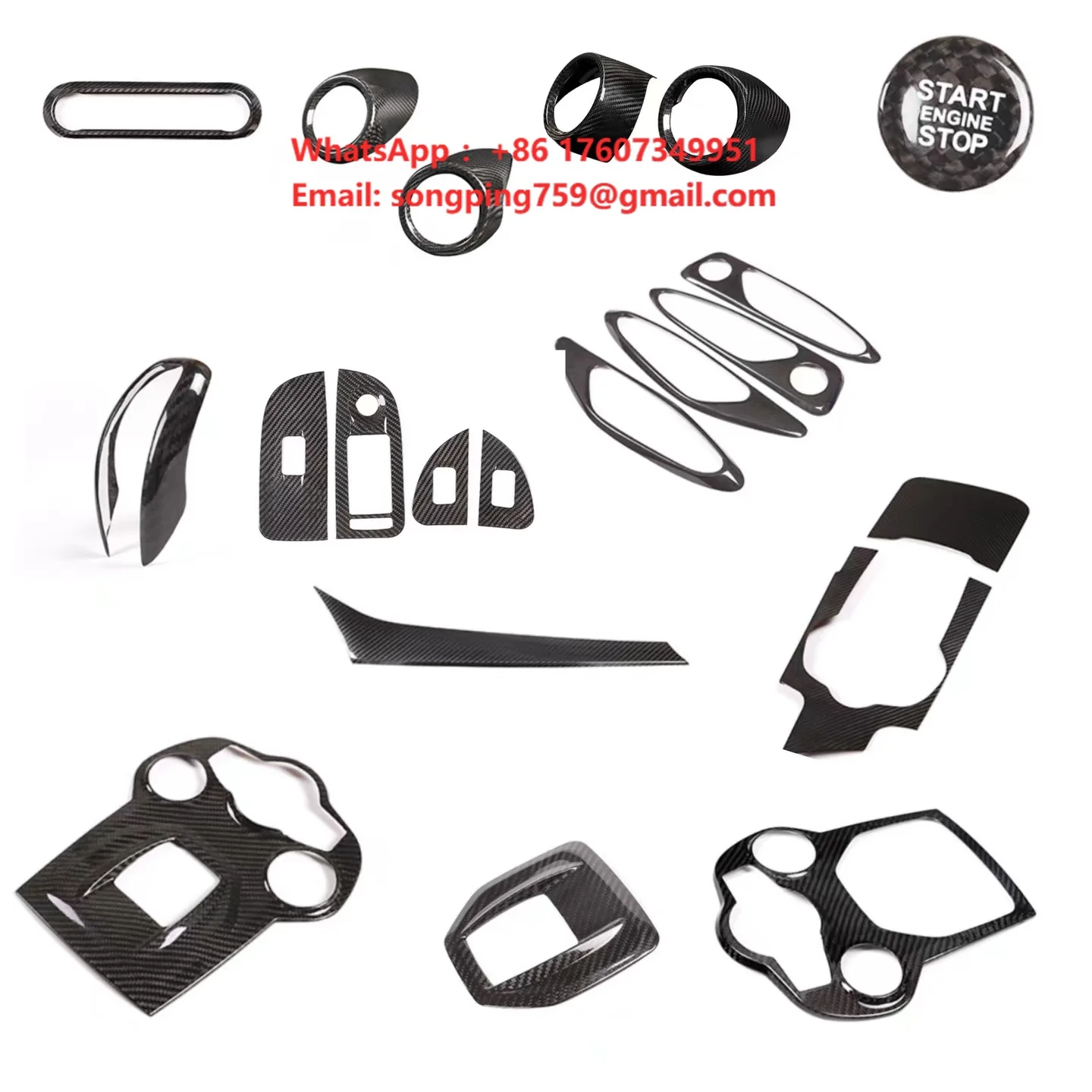 MRD Carbon Interior Sticker for Alfa Romeo Giulia 2017-2019 Car Decorative Kits Real Carbon Fiber Made Interior Trim
