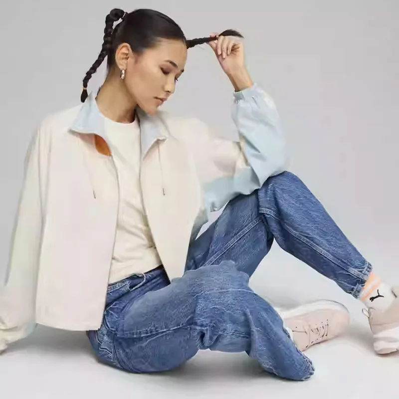 

Официальная повседневная куртка PUMA свободного кроя с воротником-стойкой, женская спортивная куртка на молнии с длинными рукавами 626047-87