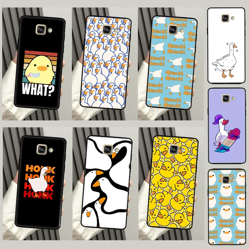 Cartoon Cute Goose Duck Case For Samsung Galaxy J4 J6 2018 A6 A8 Plus J8 A7 A9 J1 A3 A5 2016 J3 J5 J7 2017 Cover