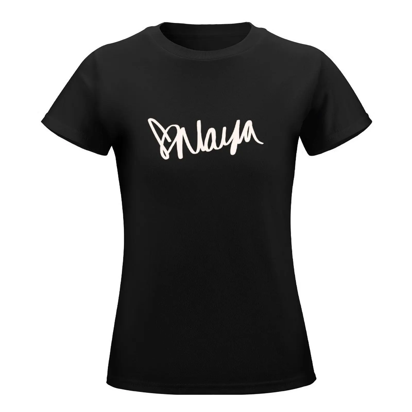 Naya Rivera autograph T-Shirt oversized summer top vintage clothes Short sleeve tee Woman clothing