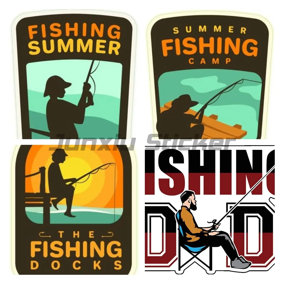 Summer Fishing Camp Vinyl Decal Sticker - Car Truck Van SUV Window Wall Cup Laptop