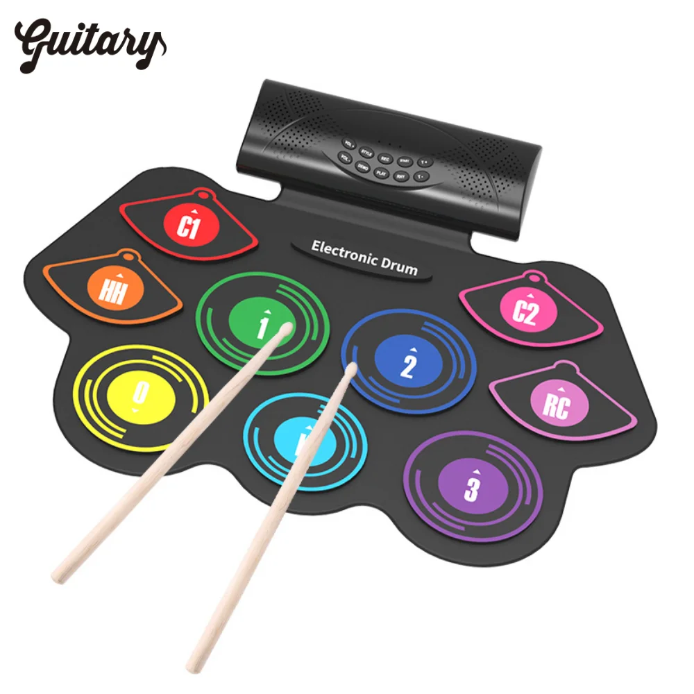 

Built-in Speakers Roll Up Beginner Practice Pad Jazz Electronic Drum Set For Kids Gift