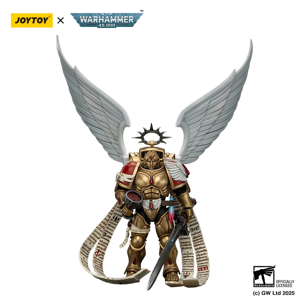 ฟิกเกอร์แอคชั่น JOYTOY Warhammer 40k ขนาด 1/18 บลัดแองเจิลส์ ซันกิวเนอร์ พร้อมดาบเอ็นคาร์ไมน์
