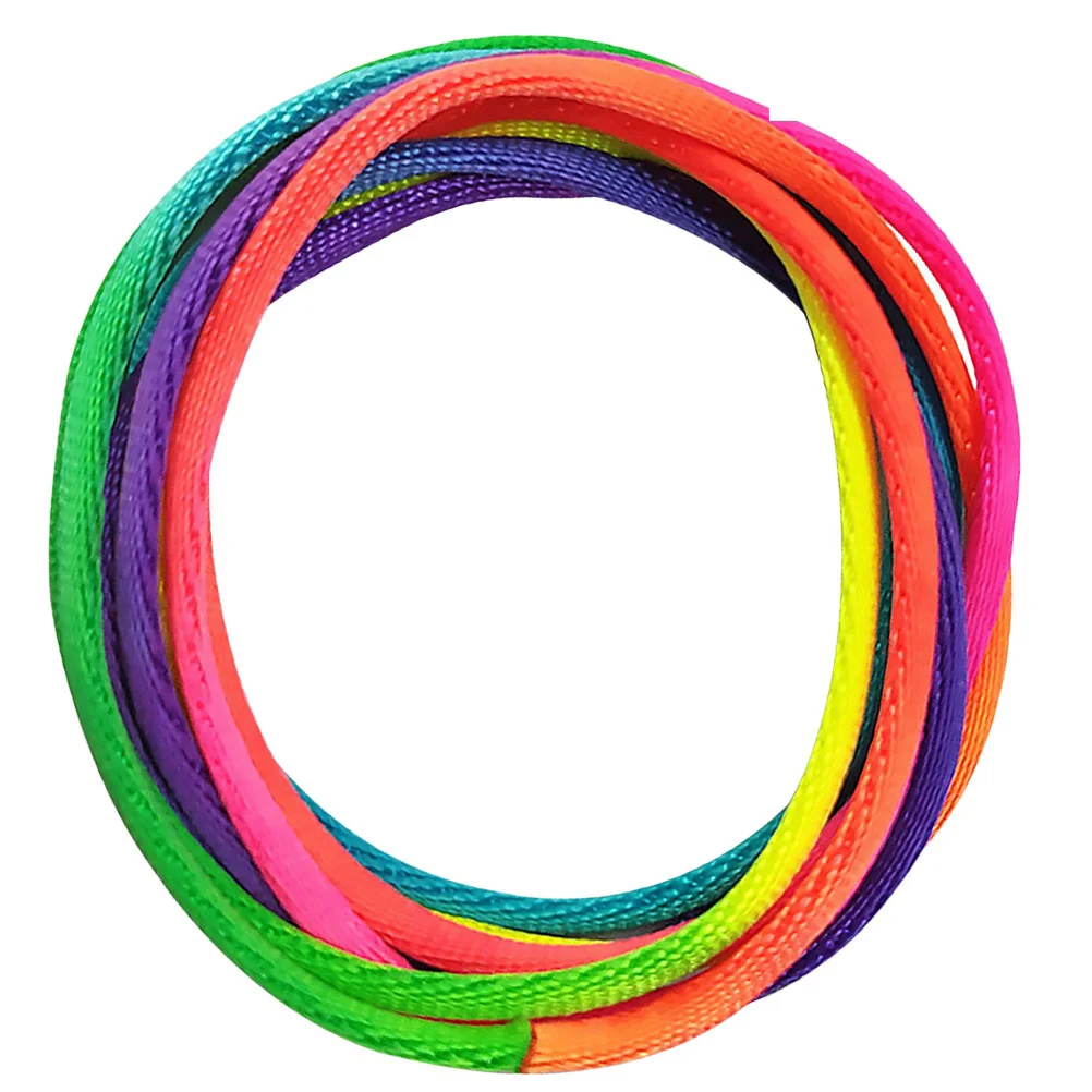 Cordes Tressées Multifonctionnelles Arc-en-ciel pour Enfant, Jeu de Doigts, Fournitures, Longueur, 6 Pièces