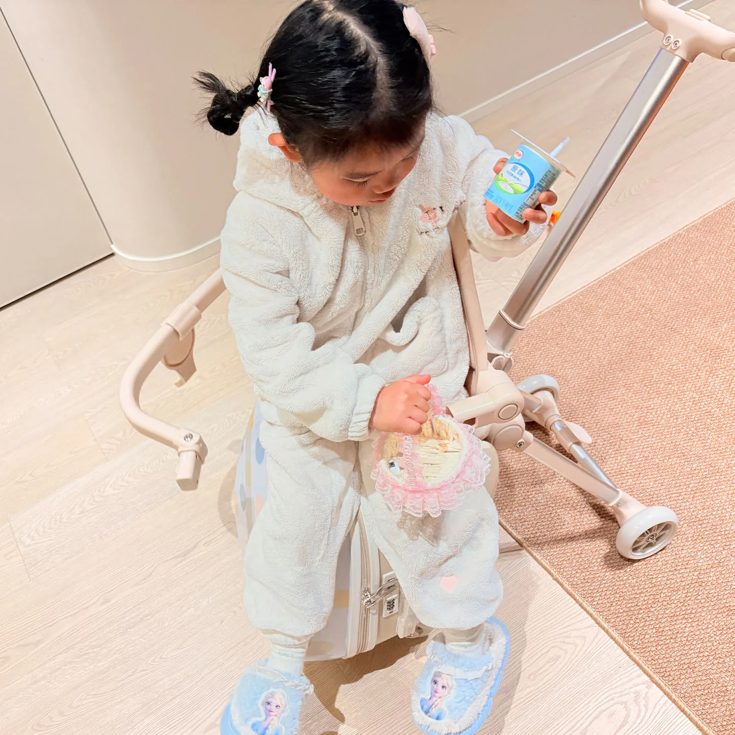 Reisekoffer für Kinder zum Fahren und Gehen, Babykoffer, auf dem das Baby mitfahren kann, 20-Zoll faltbarer Kinderwagen – Detail 4