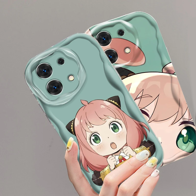 SPY×FAMILY Anya Kawaii Cute For Xiaomi Redmi Note 13 12 12S 11S 11 10 9 8 10A 9C 9T Pro Plus 5G Wave Oil Cover Phone Case