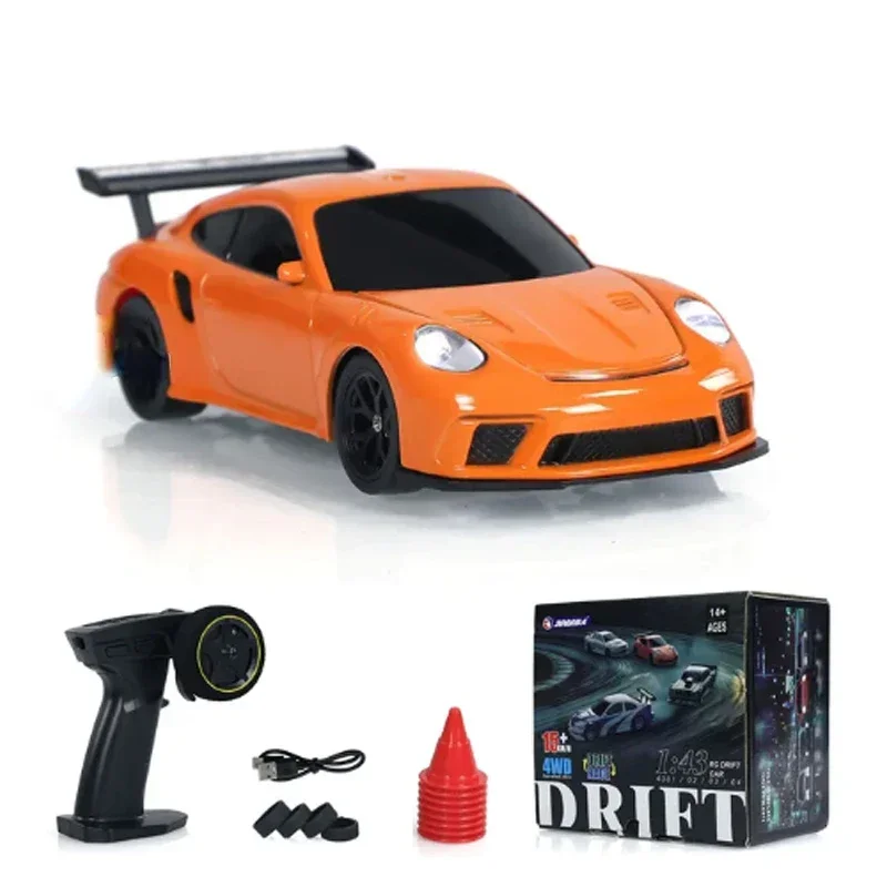 Controle Remoto de Alta Velocidade Drift Car, 4 Wheel Drive, Rádio Controlado, Mini Racing Model Car, Presente Toy Boy, 1:43, 4WD, 2.4G