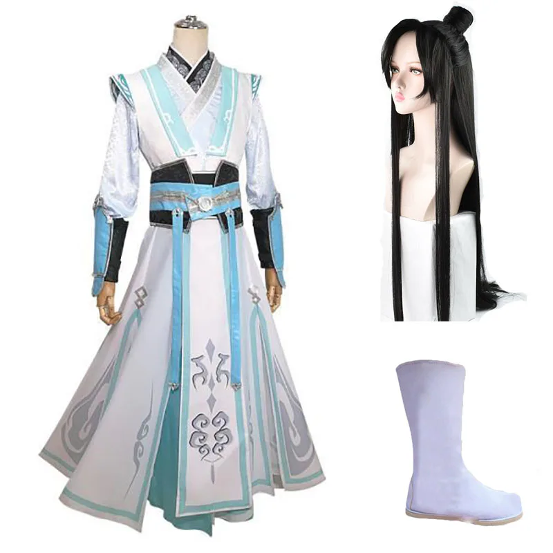 Luo Bing He Cosplay Costume pour hommes et femmes, Méchant Anime, Système d'auto-sauvetage, Prairie chinoise, Costumes d'Halloween, Perruque, Vêtements