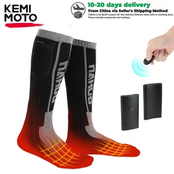 Calcetines calefactables para hombre y mujer, medias térmicas eléctricas con Control remoto para motocicleta, batería recargable, calcetines térmicos de invierno para exteriores