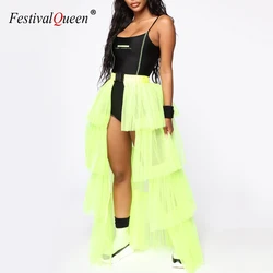 FestivalQueen Y2K Womens Layer Cake Skirt Long Maxi Lace Tulle Skirts Ladies Party Wear Gown Lolita Petticoat Vintage Midi Skirt