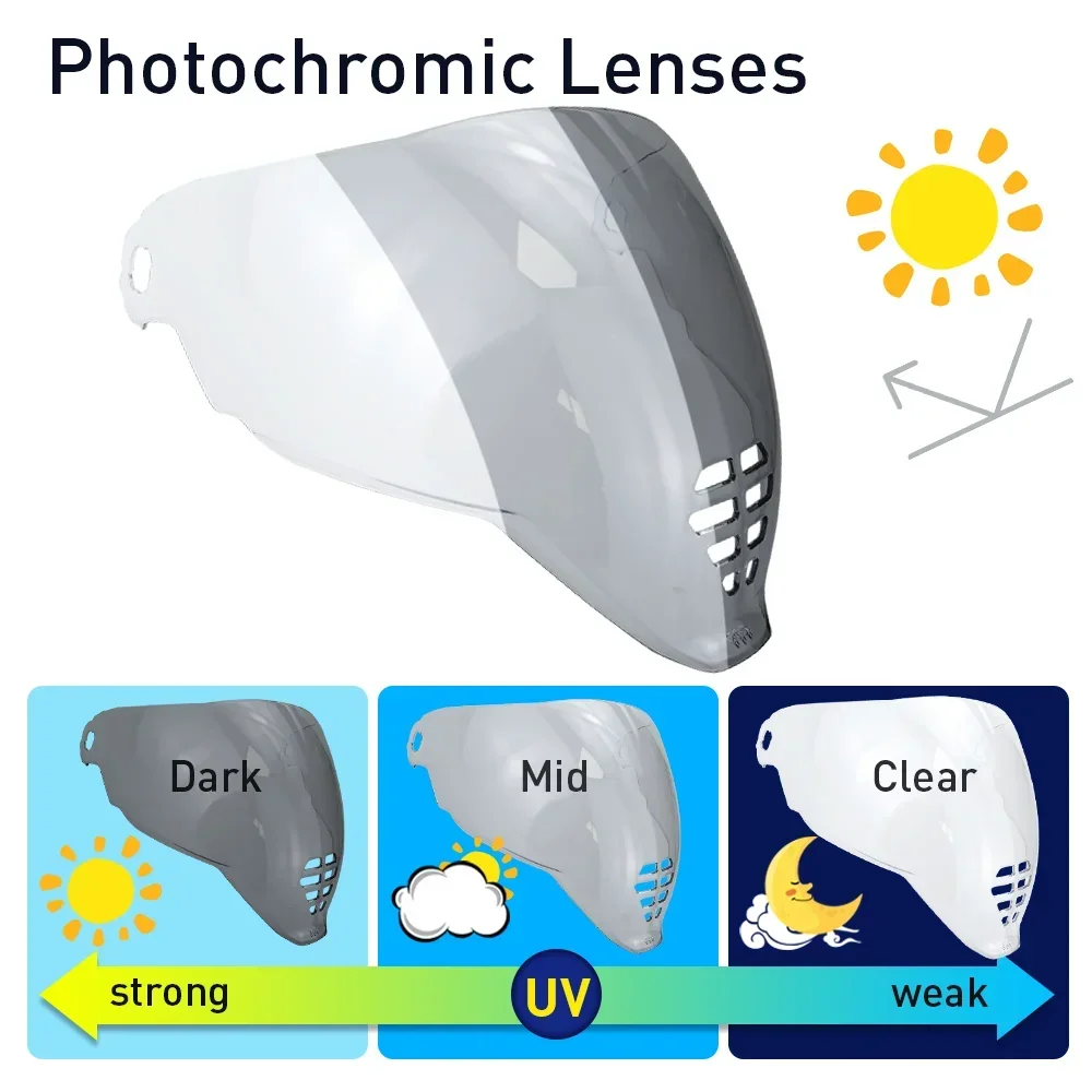 

Photochromic Lens for ICON AIRFLITE ICO6 Clear Glass Motorbike Accessories Parts Glass Sun Visor