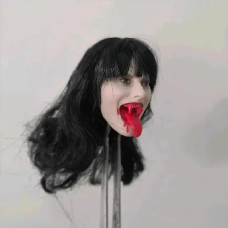 

1/6 масштабная голова, скульптура, язычок, плевная кровь, аниме, девушка, выражение, подходит для 12-дюймовых фигурок, кукла из бледной кожи, сделай сам