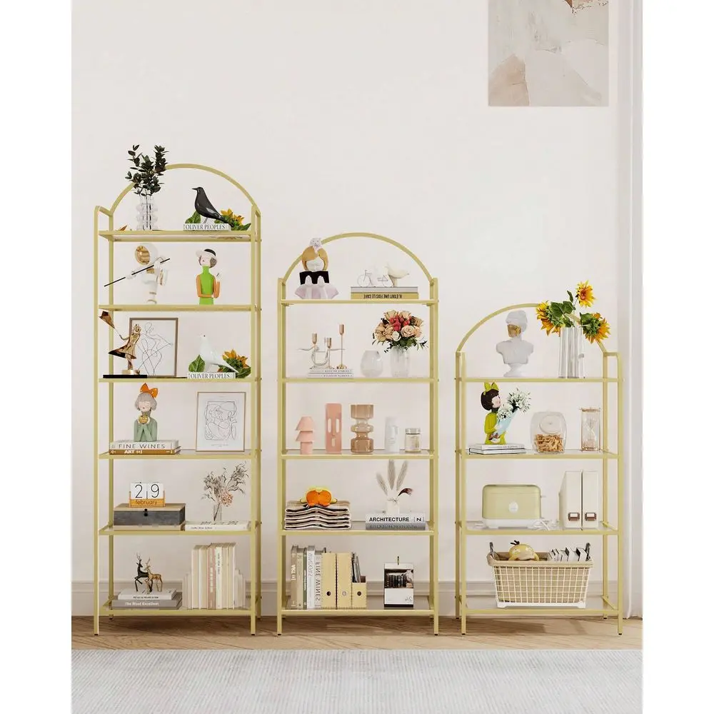 

Bookcase Bookshelf, Tempered Glass Bookshelves, Slim Shelving Unit For Bedroom, Bathroom, Home Office, Steel Frame, Home Decor,