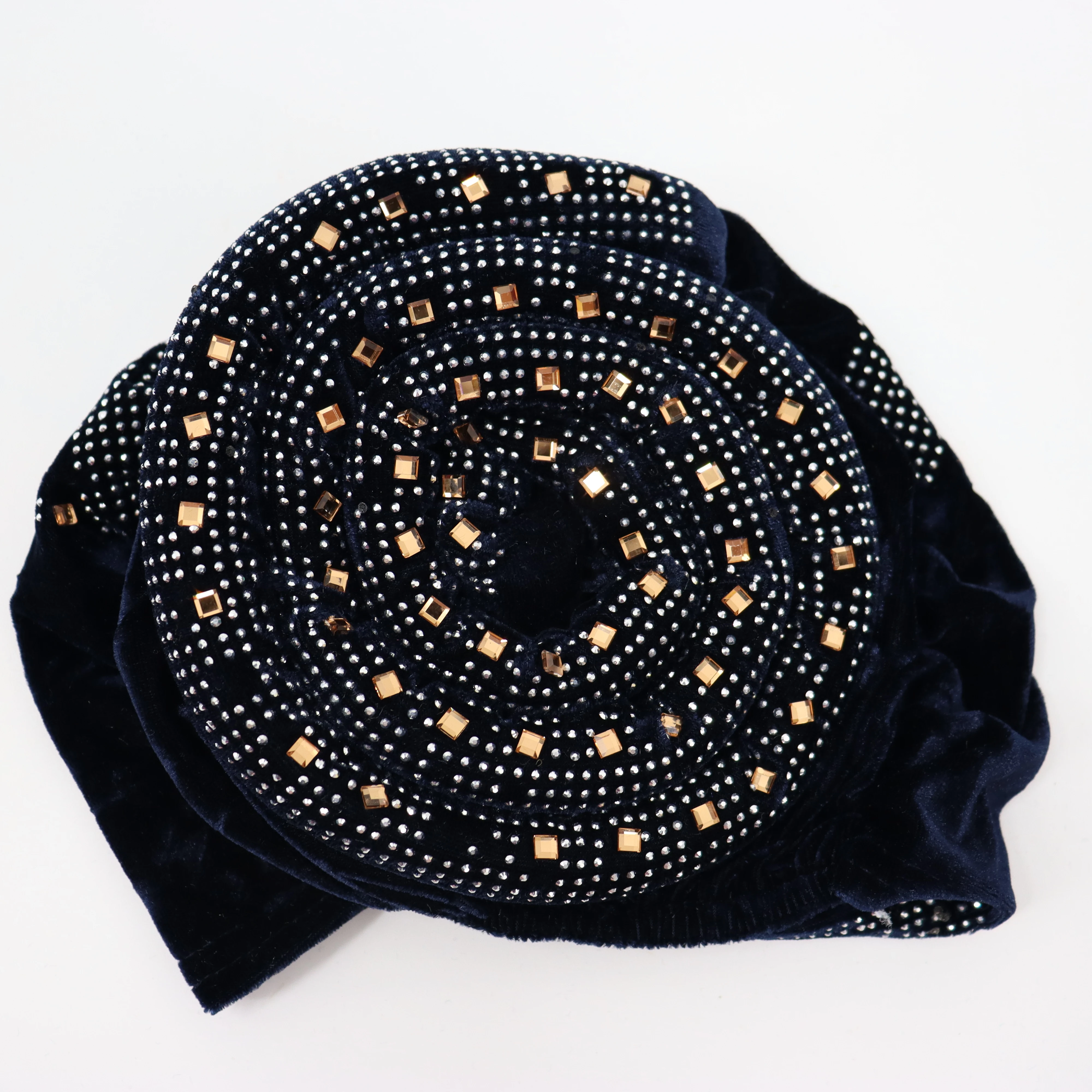 Winter Velvet Turban Cap for Women Stylish Glitter Diamonds African Head Wraps Muslim Headscarf Bonnet Elastic Female Headpiece