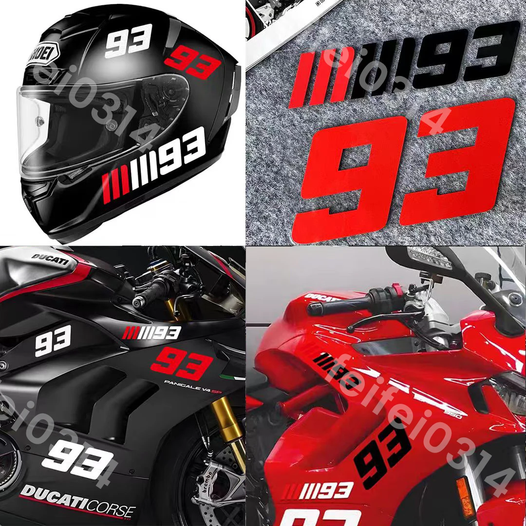 

No. 93 Motorcycle Accessories Adhesive Vinyl Stickers Motocross Moto Reflective Helmet Decals for KTM Z900 Honda CB650R PCX