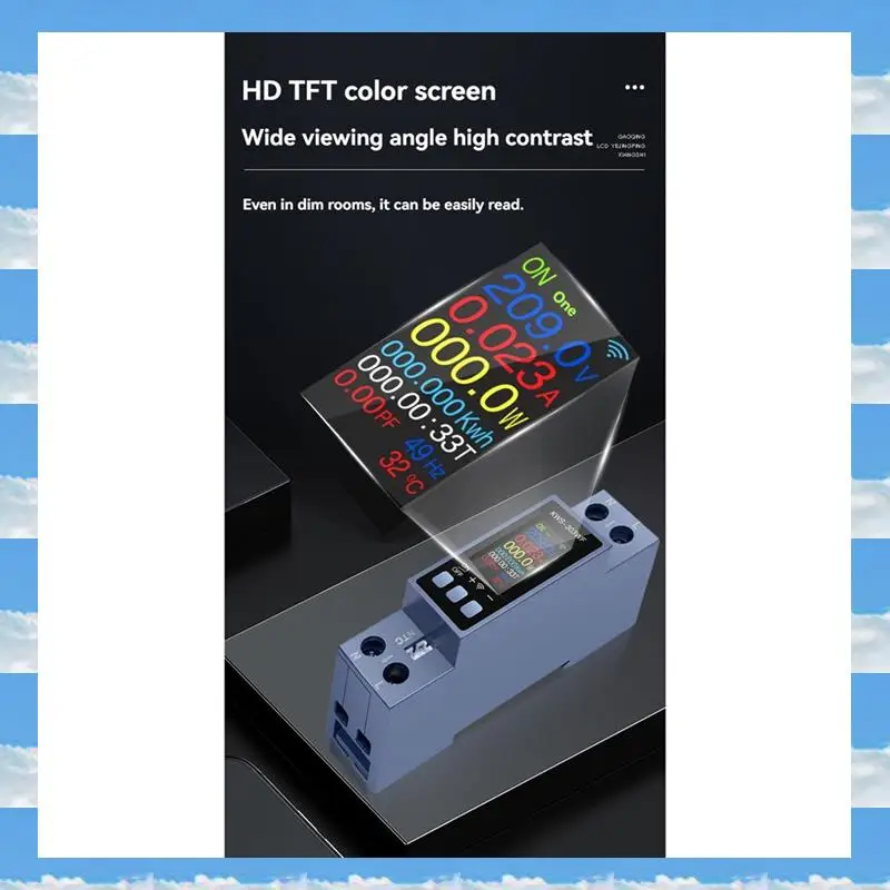 

A11I AC Voltmeter Ammeter Wattmeter Din Rail Mount Energy Meter AC 80-290V Kwh Power Meter LED Digital Display Detector