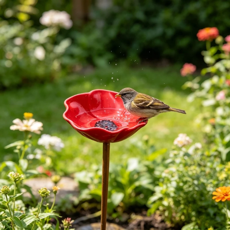 7 Pieces Artistic Metal molded Birdbaths Perfect For Attracting Small Birds To Your Backyard best sale
