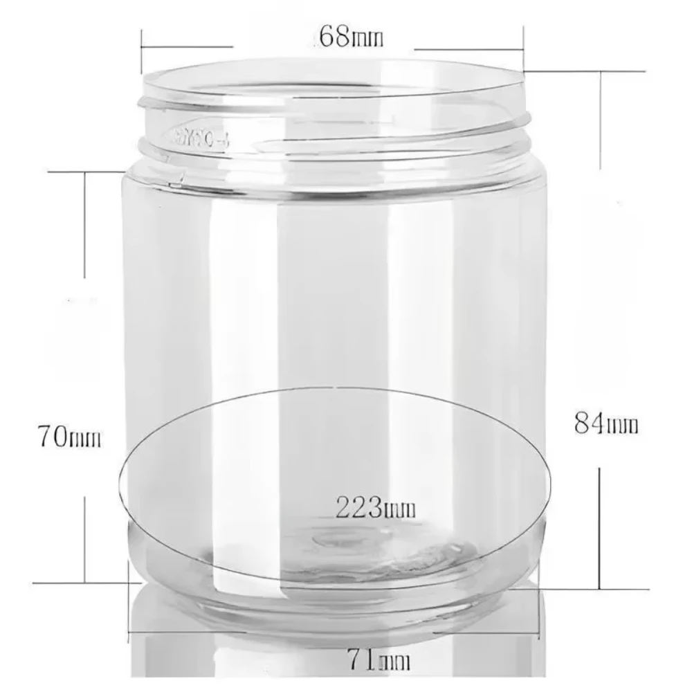 برطمانات تخزين 20 × 250 مللي مع أغطية علبة مستديرة شفافة برطمان مستحضرات تجميل بلاستيكي فارغ حاويات تخزين المواد الغذائية مستلزمات المطبخ للسفر
