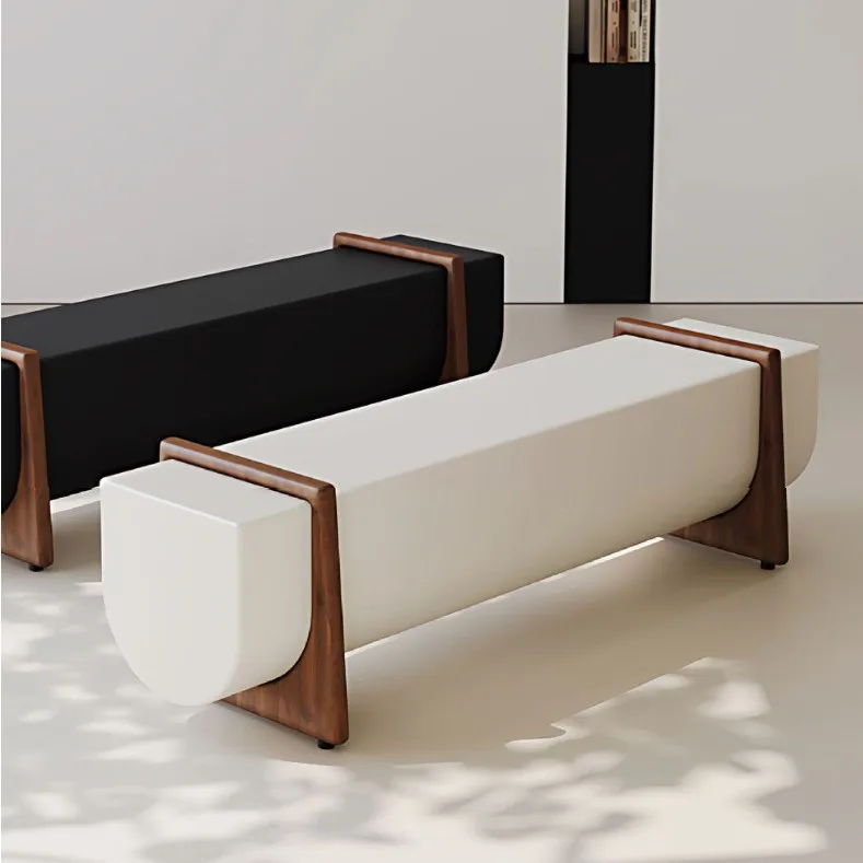 

Designer Creative Solid Wood Bench Tea Room Leisure Bench Model Room Hotel Sales Office Shopping Mall Leisure Special-shaped Ben