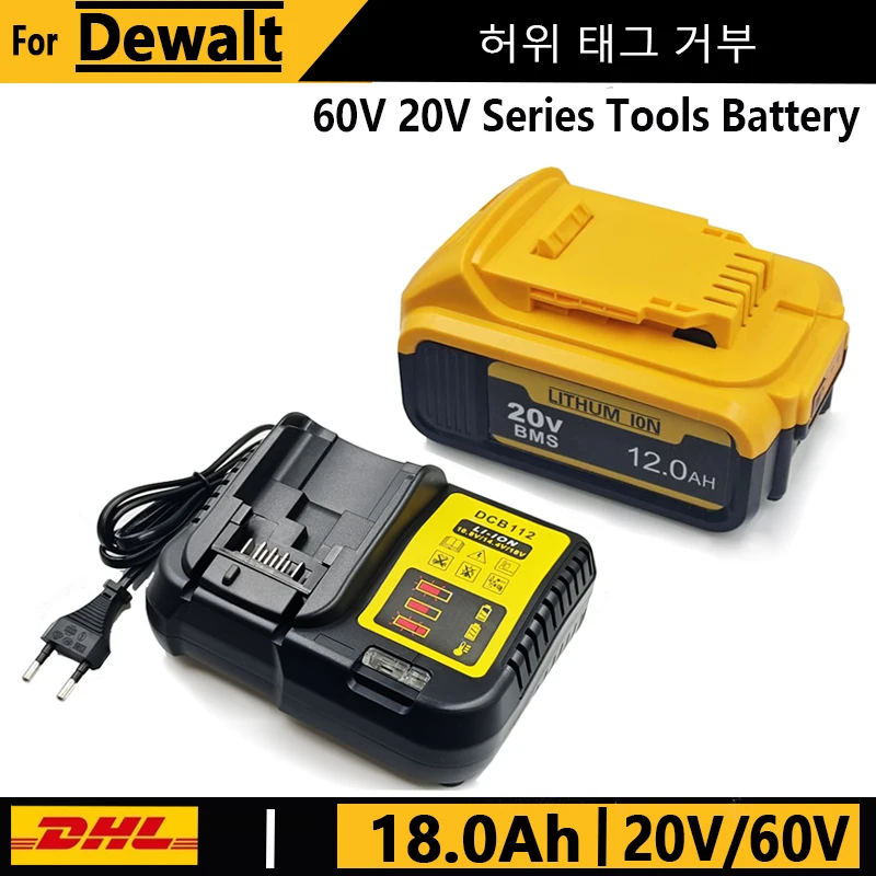 100% Original Battery for Dewalt 20V/60V MAX XR Rechargeable Tool Battery Compatible with DCB200 Ser