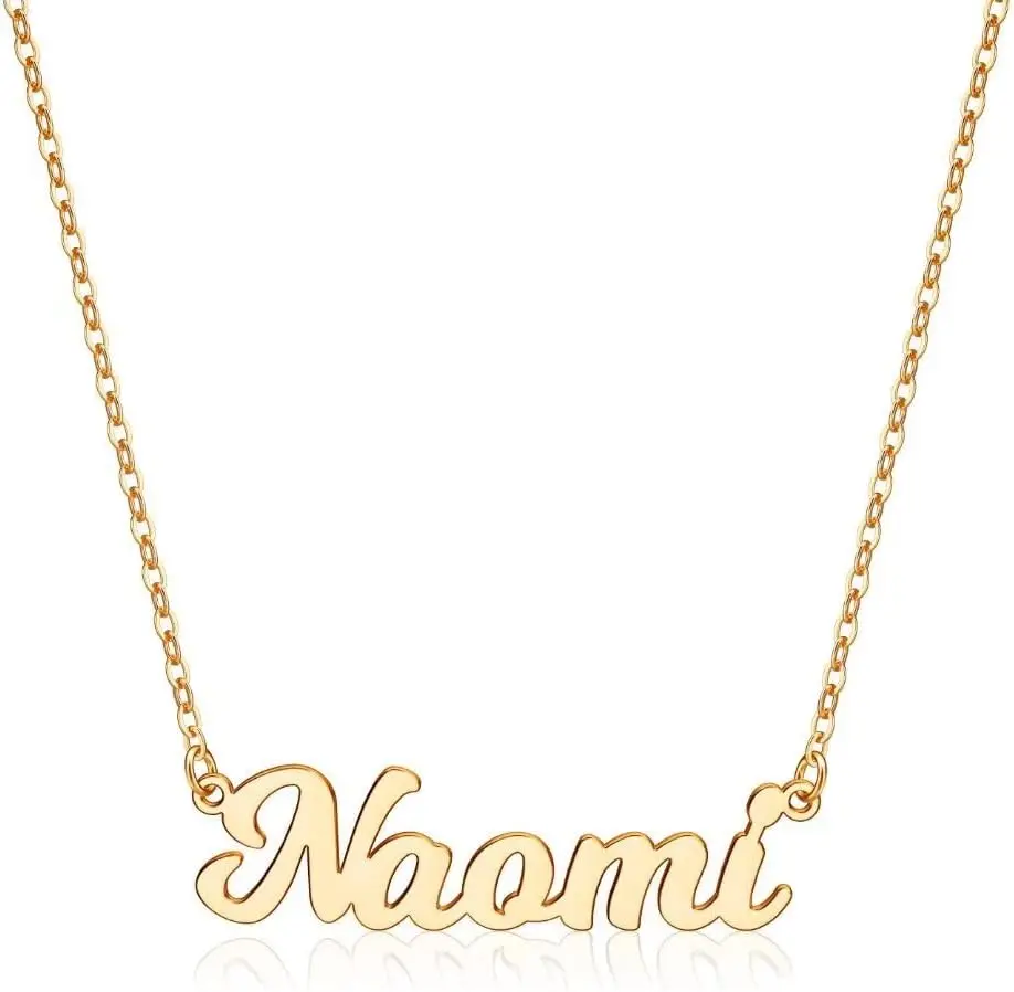 

Персонализированное именное ожерелье Ursteel, позолоченное 14-каратным золотом, изящное именное колье-жетон, ювелирное украшение с именем на заказ