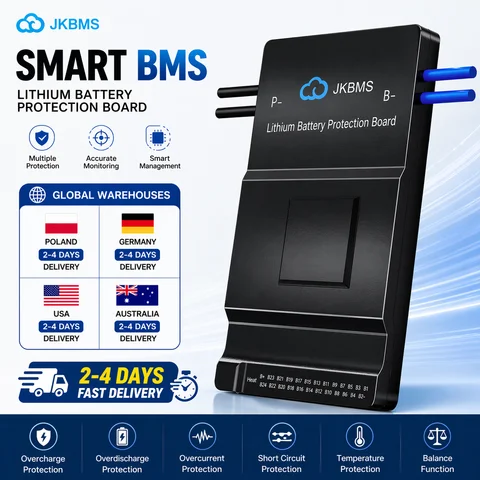 JKBMS JK-BD6A24S12P 120A Active Balance Power PCBA BMS Lifepo4 Battery 8S 16S 20S 24S RS485 CAN BT Connectivity 1A Energy