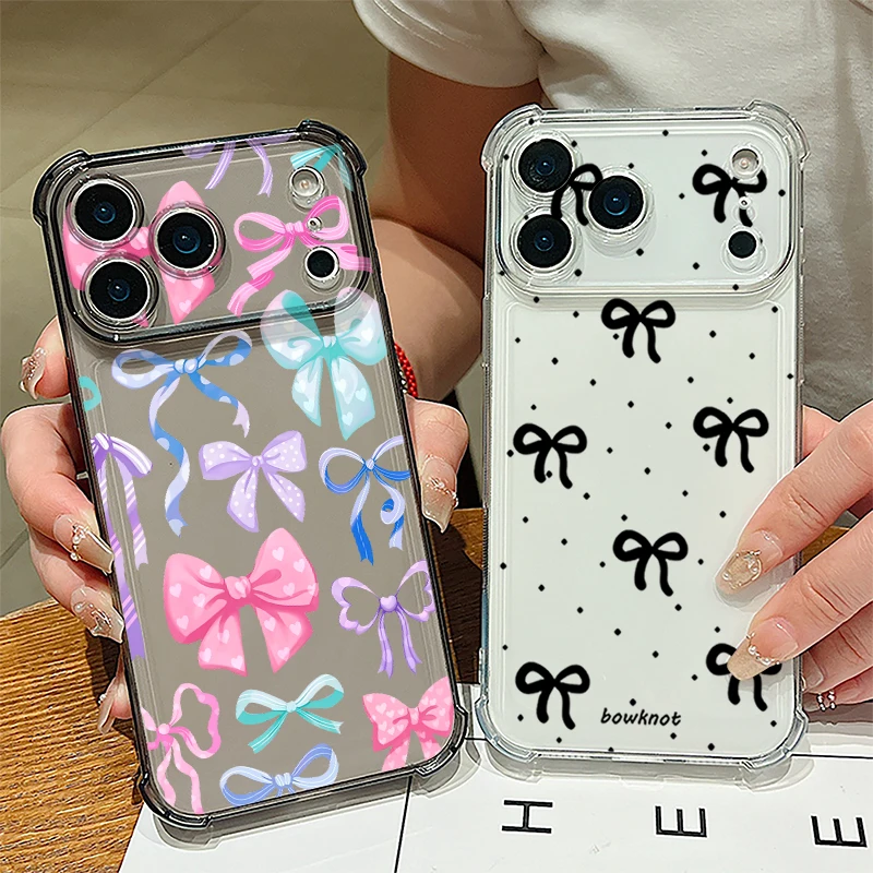 Bunte Schleifenmuster Silikon-Handyhülle für iPhone 17 Pro Max 16 15 Pro Max 14 13 12 Pro Max 11 Stoßfeste Weiche Transparente Schutzhülle