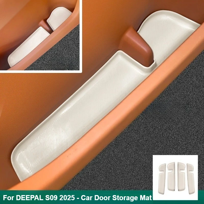 

For Changan Deepal S09 2025 Car Door Storage Box Silicone Door Panel Storage Slot Mat Modified Interior Accessories