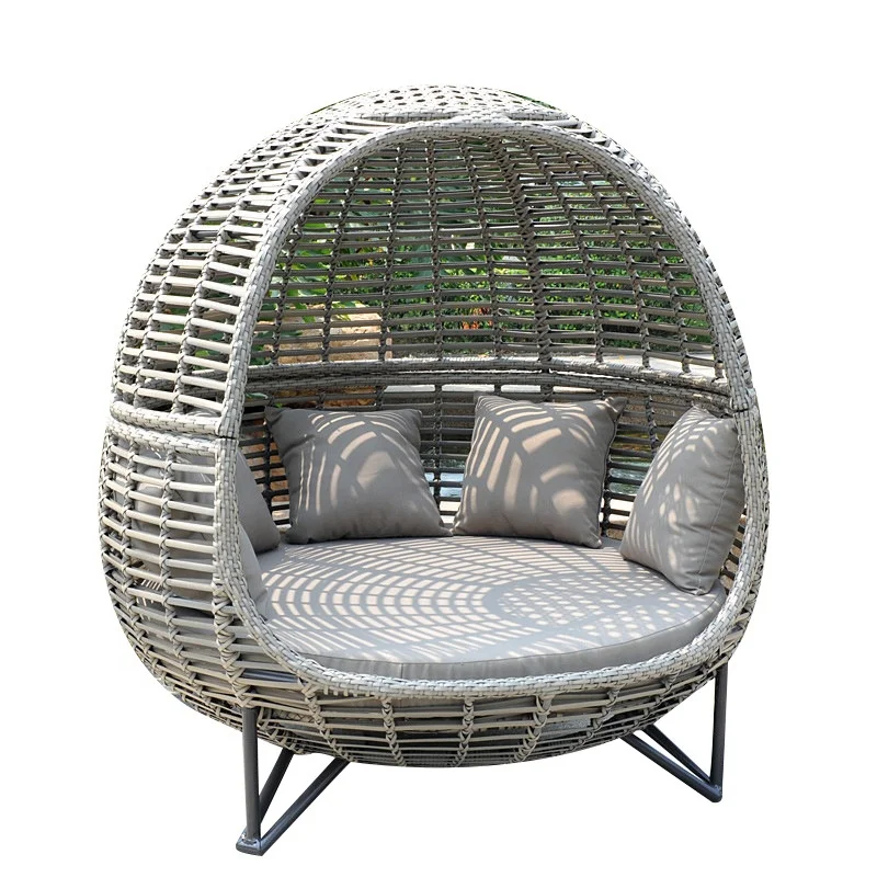 

Modern Outdoor Foldable Aluminum Patio Lounge Chair Daybed Sunbed for Pool & Garden Wicker Rattan for Park Hotel Villa Hospital