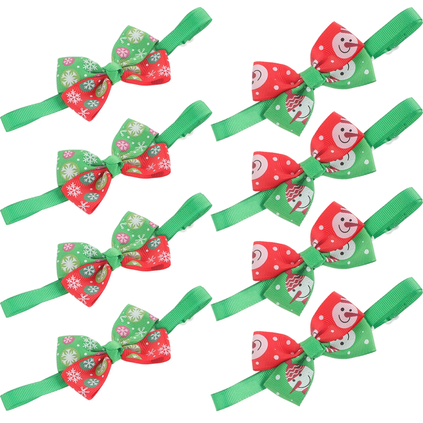 

8Pcs Pet Collars Adjustable Christmas Cat Dog Collar Breathable Fabric Design Party Costume Accessories Christmas Cat Collar