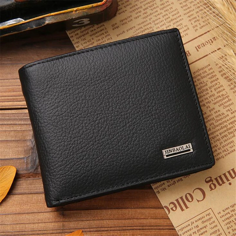 

Business Men PU Leather Short Wallet Brief Casual Male Coin Purse Mini Clutch Bags Black Small Credit Card Holder for Men