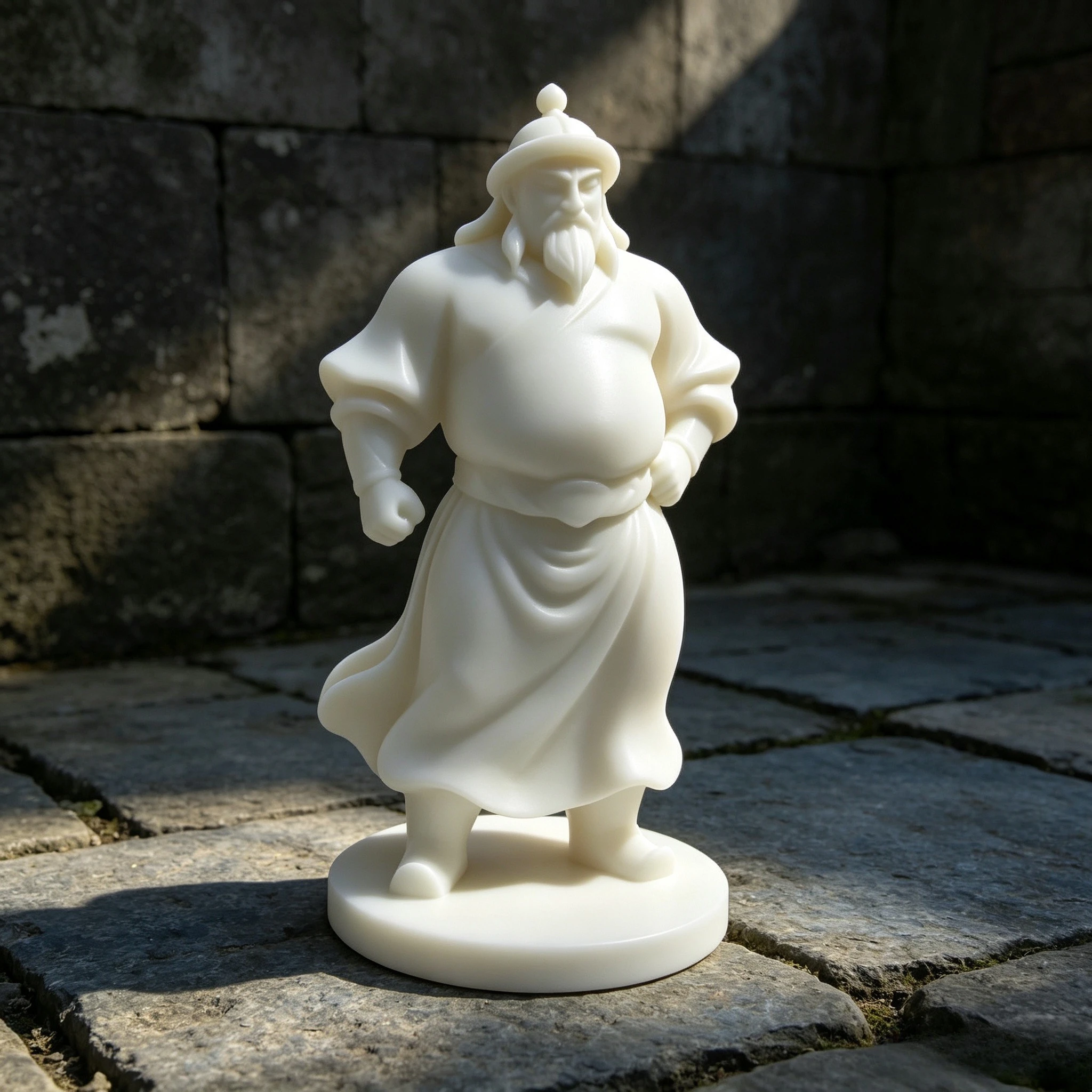 Ancient Times Warrior Statue Tribe Chief Figurine Bearded Robed Grassland Man Sculpture Desktop Home Decor Collectible Ornament